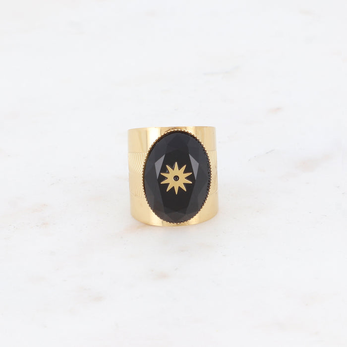 Bague Billie - Agate noire