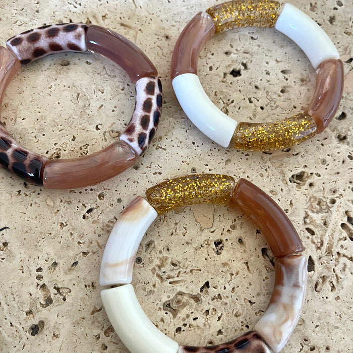 Trio bracelets Gigi - Marron