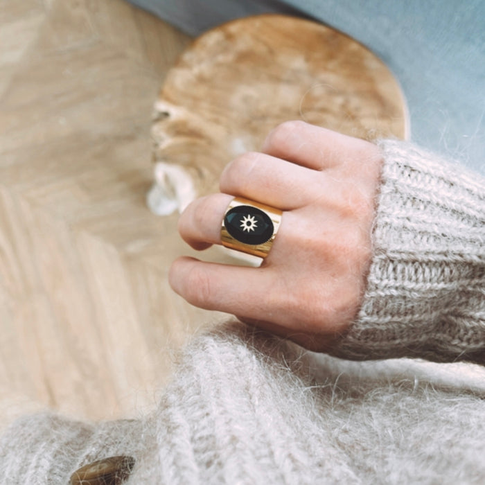 Bague Billie - Agate noire